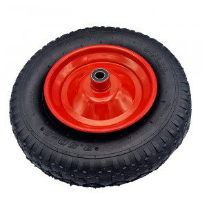 Колесо на тачку ( резина) 3,50-8 под ось 16мм, без оси