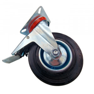 Колесо в сборе с тормозом и с поворотным креплением 125мм