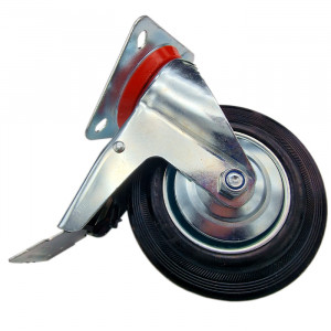 Колесо в сборе с тормозом и с поворотным креплением 160мм