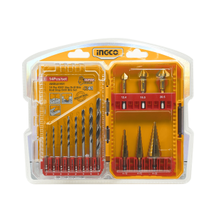 Набір із 14 свердл HSS 4341 і ступінчастих свердл INGCO INDUSTRIAL