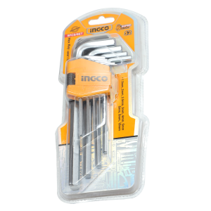 Набір шестигранних ключів 9 шт довгі S2  1,5–10 мм INGCO INDUSTRIAL