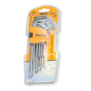 Набір шестигранних ключів Torx  9 шт  S2 Т10-Т50 INGCO INDUSTRIAL