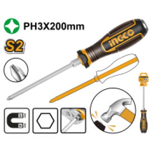 Викрутка ударна шліцева S2 PH3x200 мм INGCO INDUSTRIAL