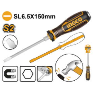Викрутка ударна шліцева S2 SL6.5x150 мм INGCO INDUSTRIAL